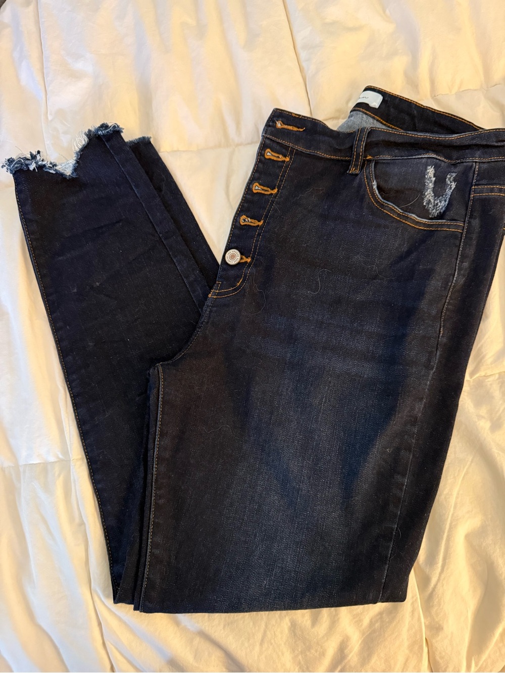 KanCan Dark Indigo Skinny Jeans with Button-Fly